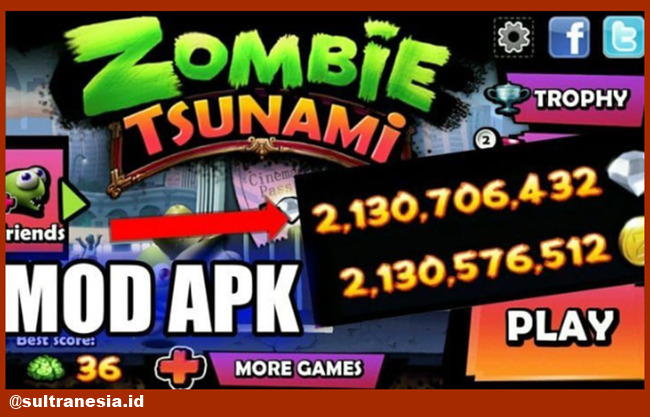 Sederet Keuntungan & Fitur Menakjubkan Zombie Tsunami Mod Apk