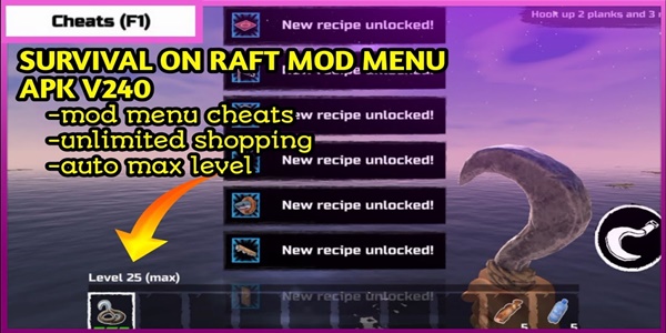 Fitur Cheat Pada Game Survival On Raft Mod Apk