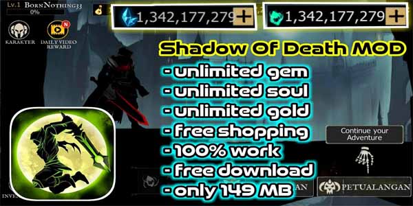 Fitur Shadow Of Death Mod Apk