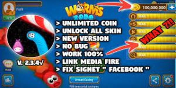 Fitur Tambahan Game Worm Zone Mod Apk