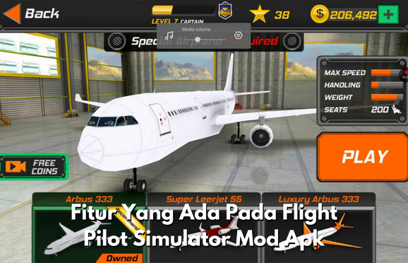 Fitur Yang Ada Pada Flight Pilot Simulator Mod Apk