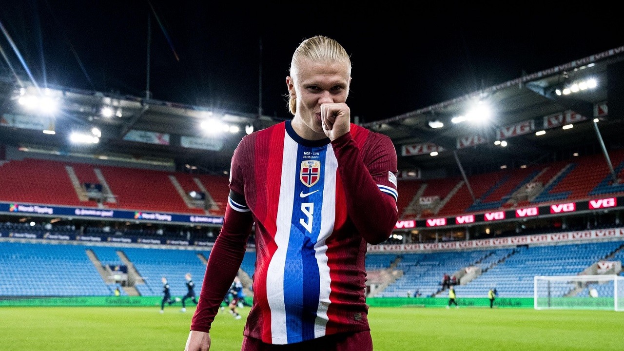 Norwegia vs Kazakhstan, Hattrick Haaland Antar Kemenangan
