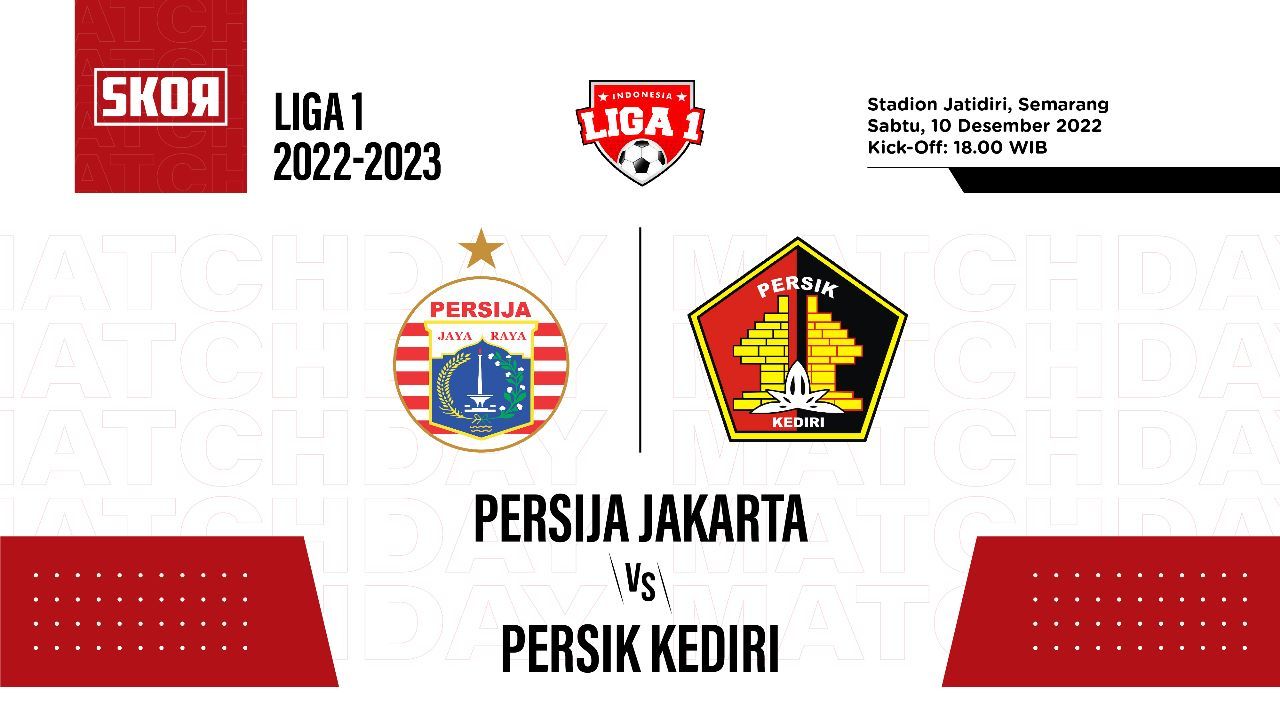 Jadwal Siaran Langsung Persija vs Persik di Liga 1