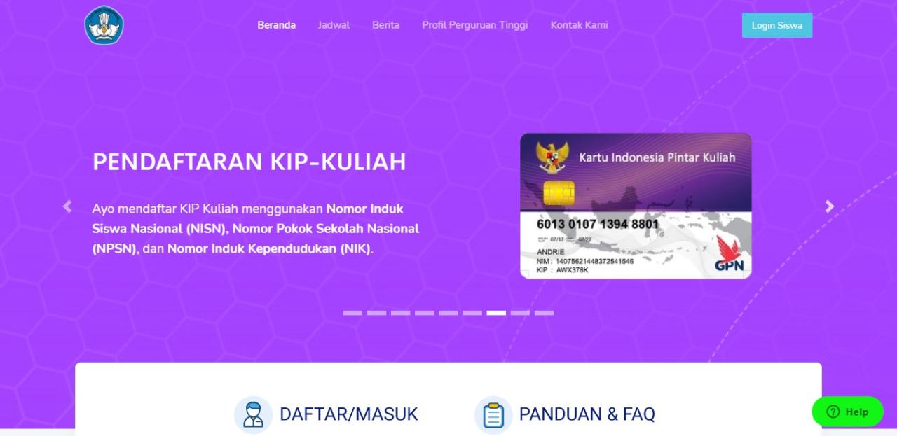 Link pendaftaran kip kuliah syarat dan tata cara daftarnya